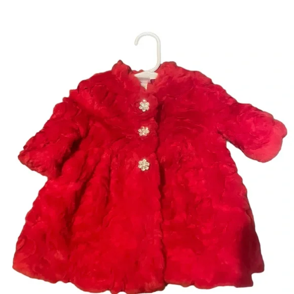Baby Girl Red Coat 3-6m - Picture 1 of 3